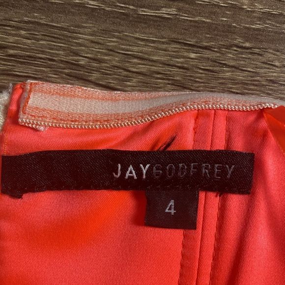 Jay Godfrey Brunet Romper in Neon Coral Womens Size 4 - Picture 4 of 16